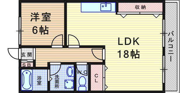 フリーダム中村(1LDK/1階)の間取り写真