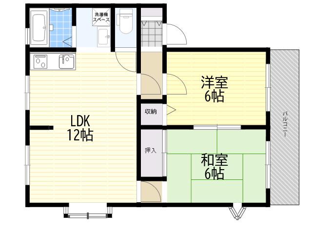 プレステージ野間 A棟(2LDK/1階)の間取り写真