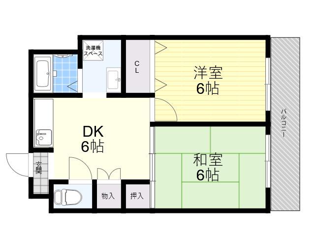 ネクステージ塚口5番館(2DK/2階)の間取り写真