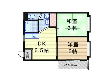 エヌ・ビレッジ(2DK/4階)の間取り写真