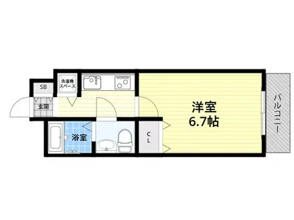 アンシャンテカーロ(1K/7階)の間取り写真