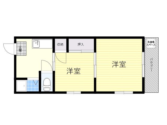 乾マンション(2K/2階)の間取り写真