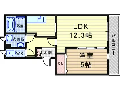LIBRE Ⅲ(1LDK/1階)の間取り写真