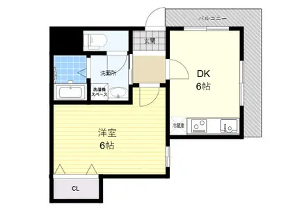 KT-3(1DK/4階)の間取り写真