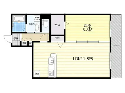 HAMIRUTONCOURT(1LDK/1階)の間取り写真