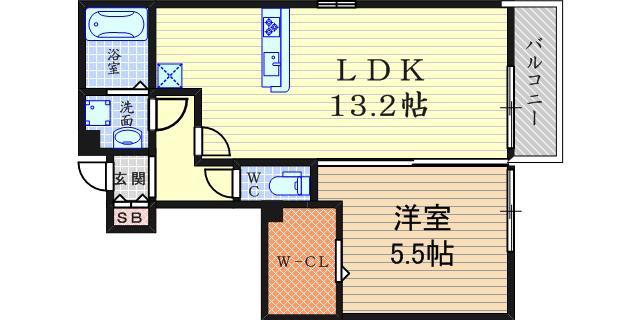 宮の前プラザ(1LDK/1階)の間取り写真