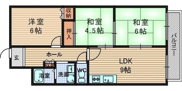 ヴェルテスIKEMOTO(3LDK/4階)の間取り写真