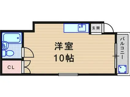 プロヴァンス南塚口(ワンルーム/3階)の間取り写真