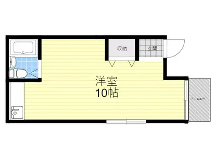 プロヴァンス南塚口(ワンルーム/2階)の間取り写真