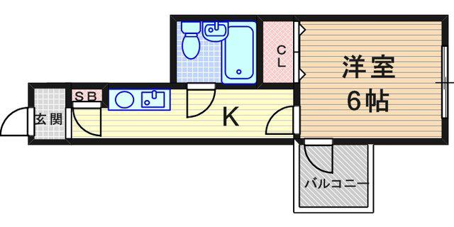 チェリーマンション(1K/2階)の間取り写真