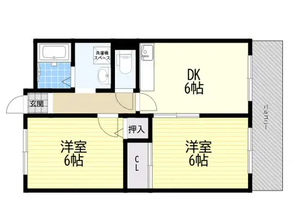 フィオーレ塚口(2DK/2階)の間取り写真