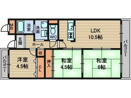 フォレストヴィラ(3LDK/1階)の間取り写真