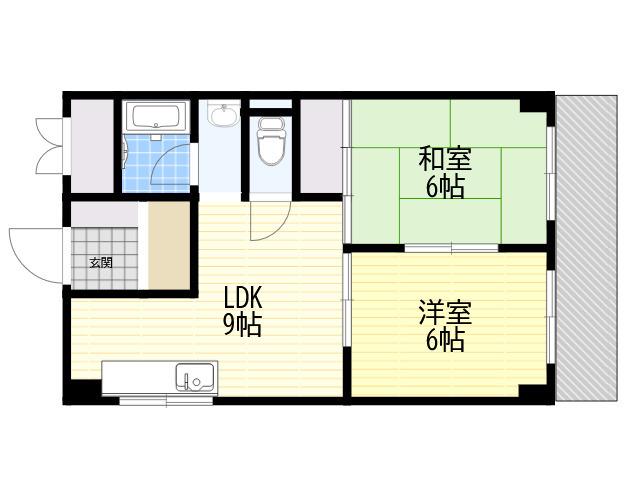 パレス武庫(2LDK/3階)の間取り写真