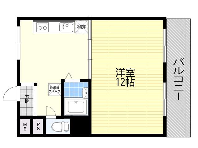 ミサトマンション(1DK/4階)の間取り写真