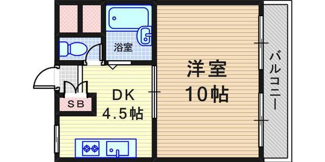 ミサトマンション(1DK/4階)の間取り写真