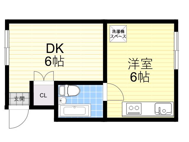 ラフォーレ塚口(1DK/3階)の間取り写真