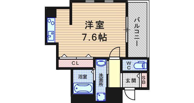 ONLY ONE 伊丹南本町(2K/2階)の間取り写真