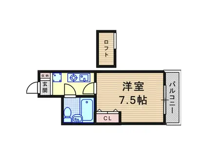 グランシャリオ塚口(1K/3階)の間取り写真