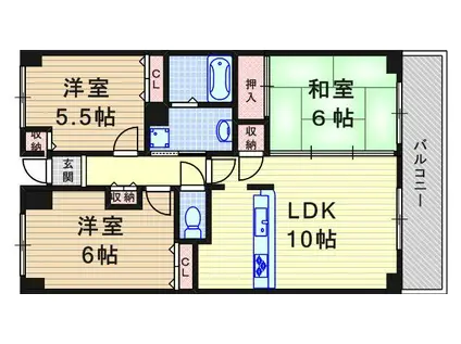 ピノカーサ塚口(3LDK/5階)の間取り写真