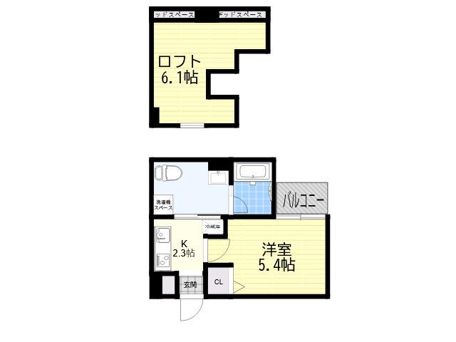 アルナージ瓦宮(1K/2階)の間取り写真