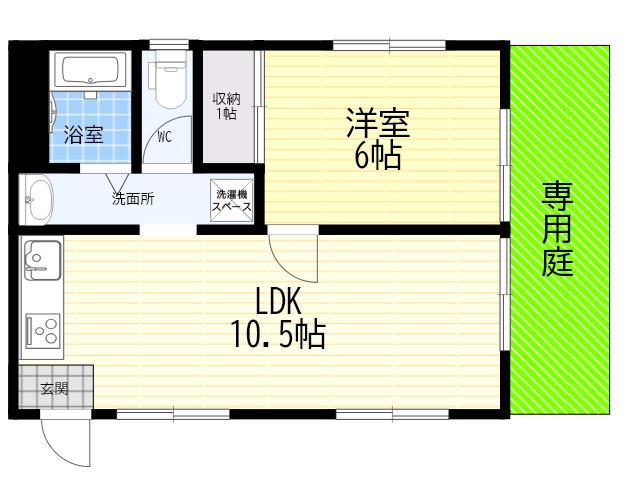 前田ハイツ(1LDK/1階)の間取り写真