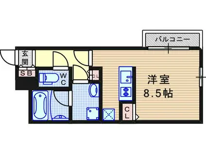 エルスタンザ塚口本町(1K/3階)の間取り写真