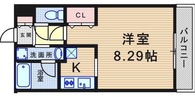 エルスタンザ塚口本町(1K/1階)の間取り写真