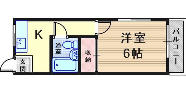 ヨネナガハイツ1(1K/1階)の間取り写真