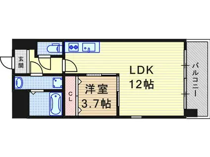 LOCUS2(1LDK/2階)の間取り写真