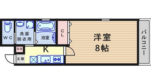 G-プロスペリテ塚口(1K/2階)の間取り写真