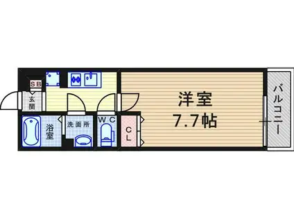 ヴィラコート園田(1K/1階)の間取り写真