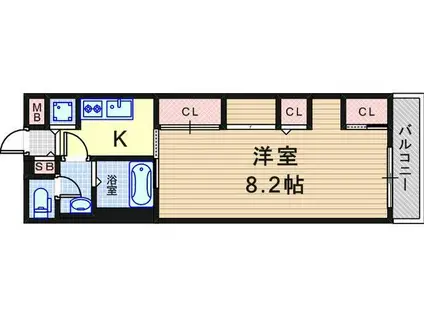 ヴィラコート園田(1K/3階)の間取り写真