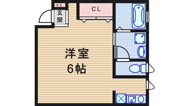 レジデンス尾浜(ワンルーム/1階)の間取り写真