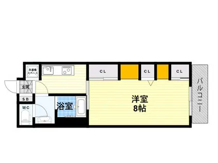 リブリ・スカイブルースター(1K/1階)の間取り写真