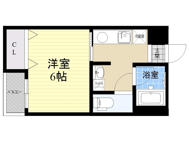 フォルム浦風町(1K/2階)の間取り写真