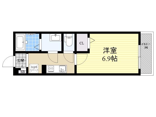 MAISON DE MOE TSUKAGUCHI(1K/1階)の間取り写真