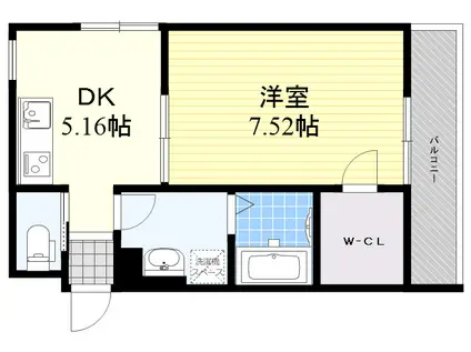 AILE南塚口(1DK/3階)の間取り写真