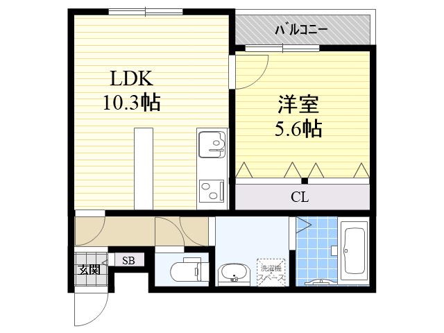 ノイヴェルM(1LDK/1階)の間取り写真