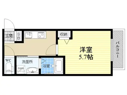 ARTEMIS東園田(1K/3階)の間取り写真