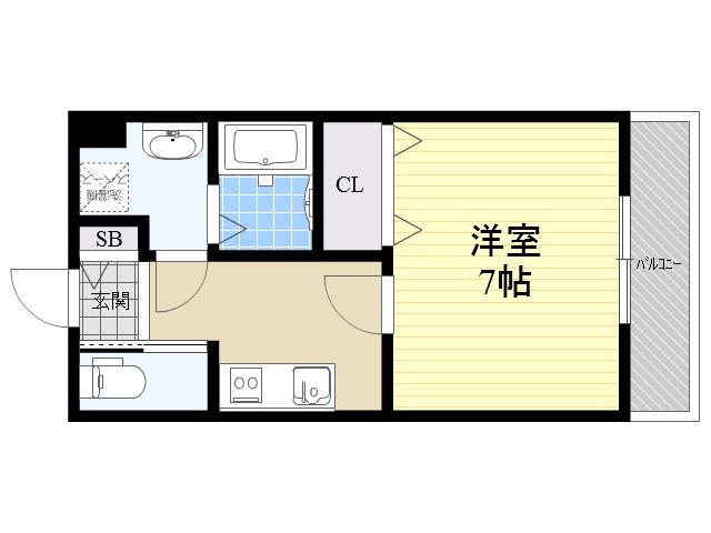 グレイス塚口(1K/1階)の間取り写真