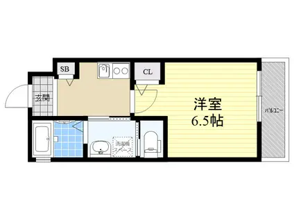 ワコーレヴィータ南塚口(1K/3階)の間取り写真