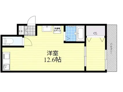 レオーネ(ワンルーム/2階)の間取り写真