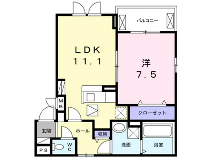 ブリアン(1LDK/1階)の間取り写真