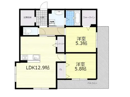 NORDVEST(2LDK/3階)の間取り写真