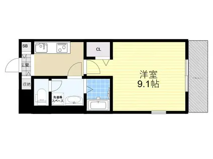 ステラハウス40(1K/3階)の間取り写真