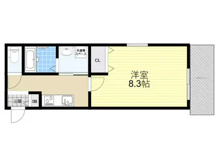 モレス・ヴィラ塚口(1K/3階)の間取り写真