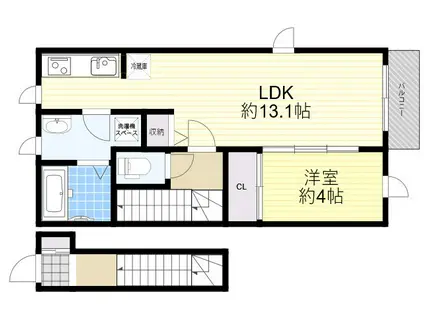 TRINITY DUO 塚口12(1LDK/2階)の間取り写真