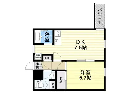 ダイドーメゾン立花西(1DK/3階)の間取り写真