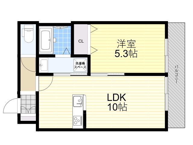 HEBEL MAISON A(1LDK/2階)の間取り写真