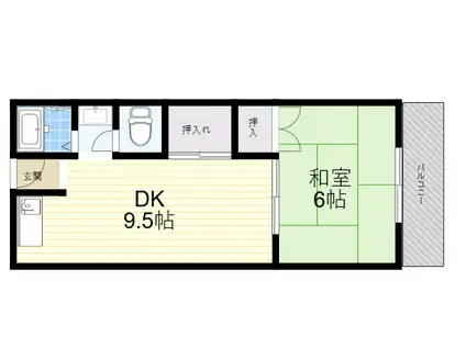 サンハイツ武庫(1DK/3階)の間取り写真